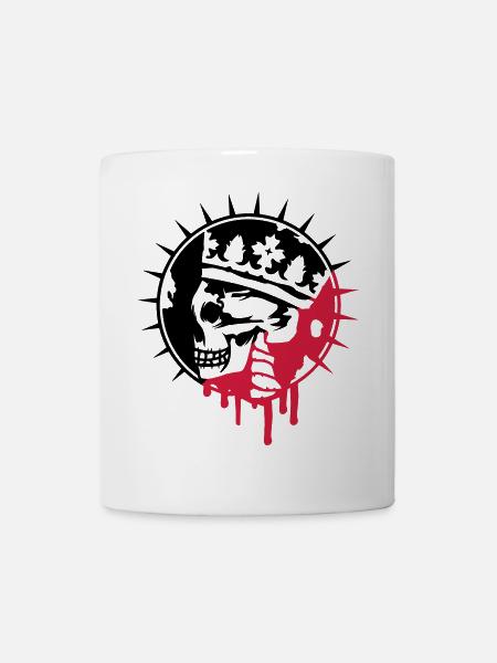 Totenschädel mit Krone Graffiti Patch - Tasse - Weiß