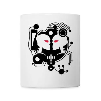 Cyber Love circuit with two cyborgs - Mug - white - Front