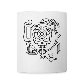 Cyber Skull Skull as a circuit - Mug - white - Front