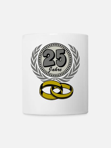 Silberhochzeit ,25 Jahre , Ehe ,Hochzeitstag,(25) - Tasse - Weiß
