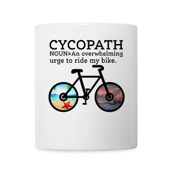 Cycopath Noun, une envie irrésistible de faire du vélo - Mug blanc - blanc - Devant