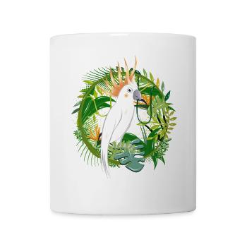 mysterious jungle with cockatoo bird - Mug - white - Front