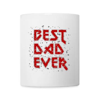 Best Dad Ever metal rock cool saying red father - Mug - white - Front