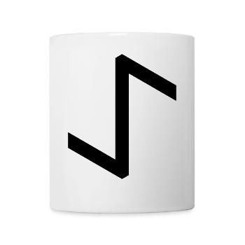 Rune: Eihwaz ᛇ (Ei, Y), Quantum Runes Futhark 0 © - Tasse - Weiß - Vorne