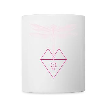Dragonfly tattoo wings angel dragonfly heart woman pink - Mug - white - Front
