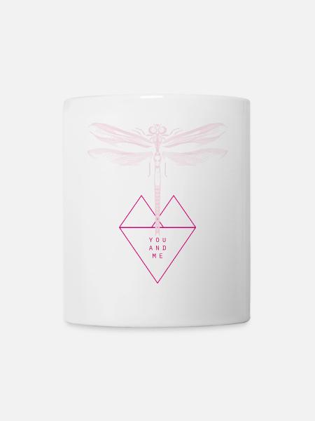 Libelle tattoo flügel engel libelle Herz frau pink - Tasse - Weiß