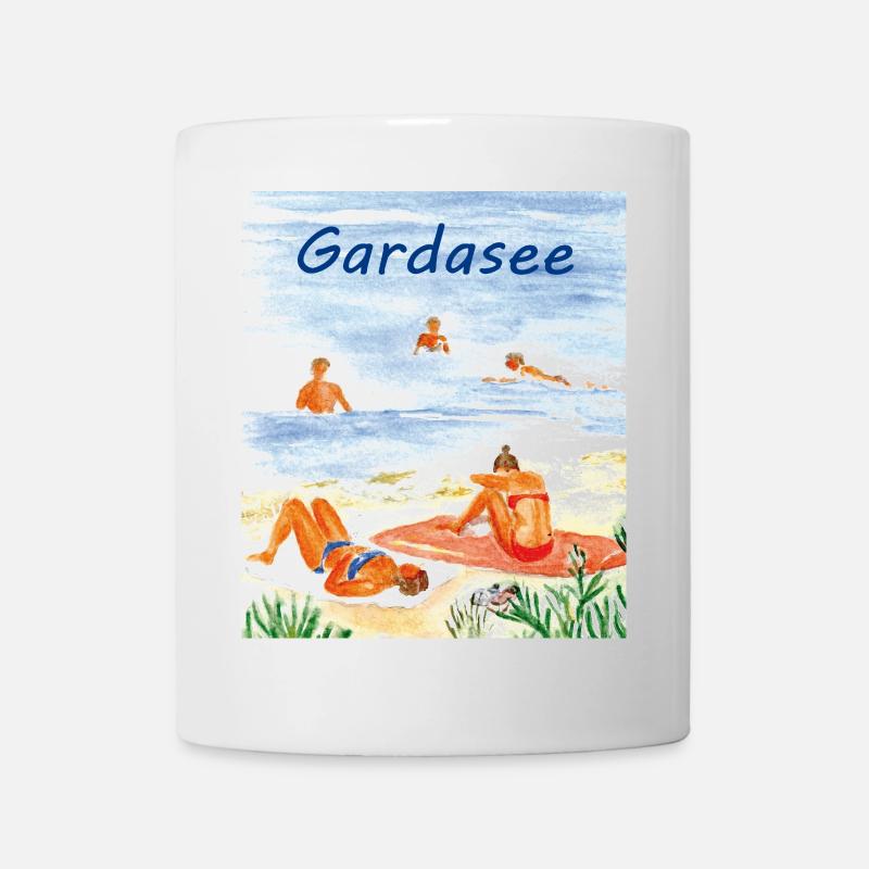 Gardasee am Strand - Tasse - Weiß