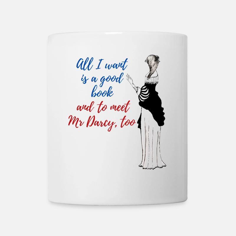 A good book and Mr Darcy - Mug - white