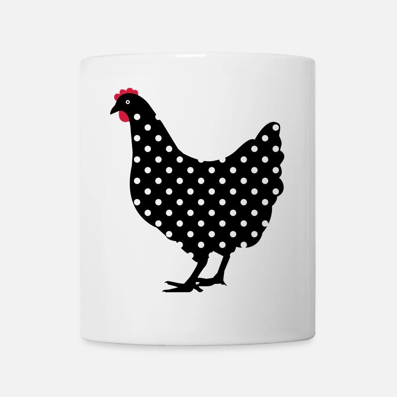 Huhn Henne gepunktet - Tasse - Weiß