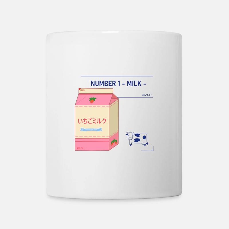 Japanese Strawberry Milk Brick Design - Mug - white