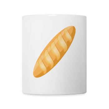 une délicieuse baguette dorée fraîchement cuite - Mug blanc - blanc - Devant