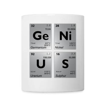 GENIUS periodic table gray shadow - Mug - white - Front