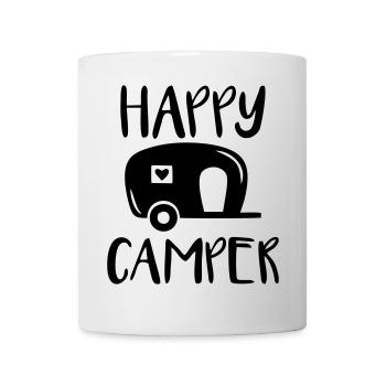 caravane campeur heureux - Mug blanc - blanc - Devant