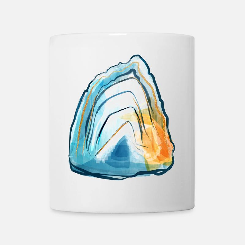 Blue agate gemstone - Mug - white