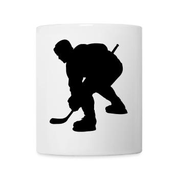 Eishockey Schattenbild Logo für Fanclub - Tasse - Weiß - Vorne