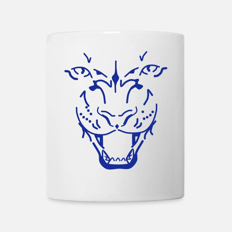 Ornament Schädel Tigermotiv - Tasse - Weiß