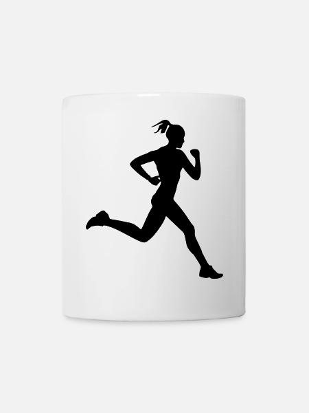 Coureuse ou femme qui court - Mug blanc - blanc