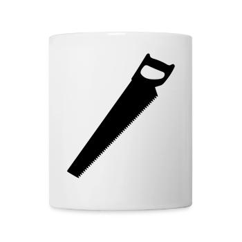 Saw for carpenter or woodworker logo - Mug - white - Front
