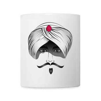 geheimnisvoller Turban mit männlichem Gesicht - Tasse - Weiß - Vorne