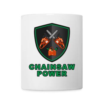 Kettensägen-Wappen - Kraftstoffkombidose - Tasse - Weiß - Vorne