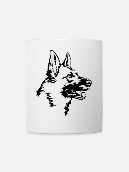 Deutscher Schäferhund Kopf - Tasse - Weiß