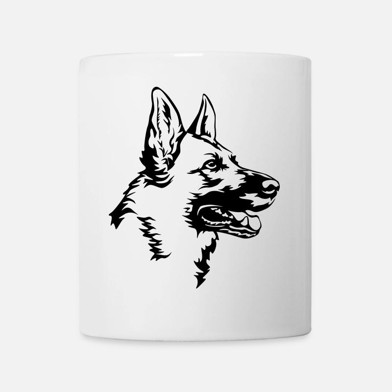 Deutscher Schäferhund Kopf - Tasse - Weiß