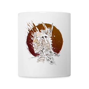 Samurai-Krieger, aufgehende Sonne, Katana-Kunst - Tasse - Weiß - Vorne