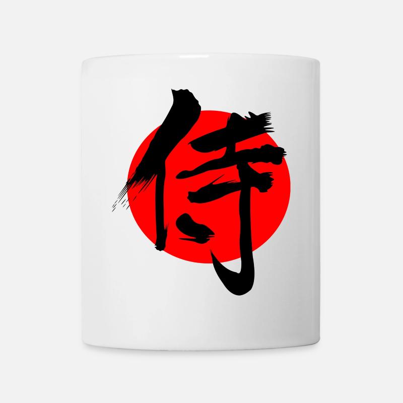 Samouraï en kanji japonais rouge soleil - Mug blanc - blanc