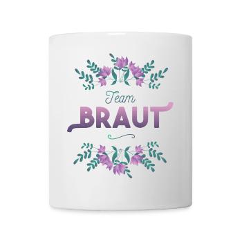 Team Braut mit Blumen Dekor - Tasse - Weiß - Vorne