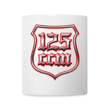 125ccm Wappen harte Kerle und coole Biker - Tasse - Weiß - Vorne