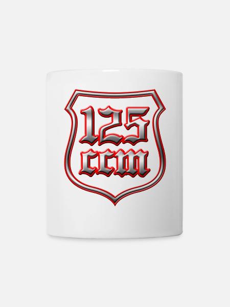 125ccm Wappen harte Kerle und coole Biker - Tasse - Weiß