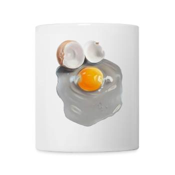 image d’oeuf en gris abstrait - Mug blanc - blanc - Devant