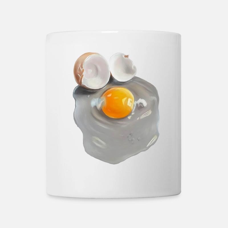 Eierbild im Grau-Abstrakt - Tasse - Weiß