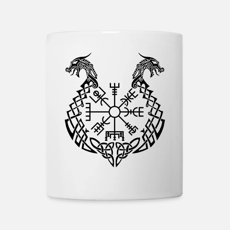 Dragon noir et boussole viking - Mug blanc - blanc