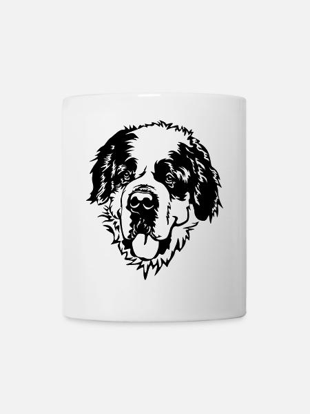 Bernhardiner Kopf - Tasse - Weiß