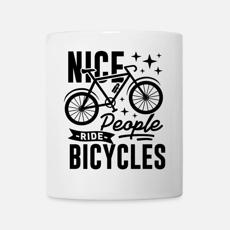 Nice People Ride Bicycles Saying - Mug - white