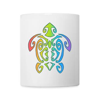 Tortue polynésienne arc-en-ciel - Mug blanc - blanc - Devant