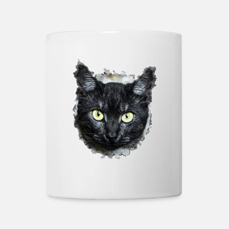 black cat schwarze Katze - Tasse - Weiß
