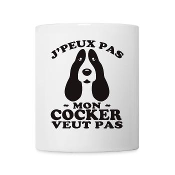 Mon Cocker Veut pas - Mug blanc - blanc - Devant