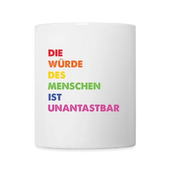 Menschenrechte Regenbogen Grundgesetz - Tasse - Weiß - Vorne