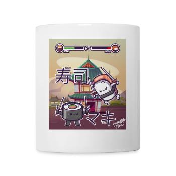 Sushi Vs Maki Gift Gamer Japan Asian Cuisine - Mug - white - Front