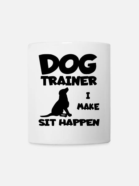 L’éducateur canin permet au chien de s’asseoir. Chemise d’humour * - Mug blanc - blanc