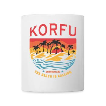 Korfu Griechenland Beach Design - Tasse - Weiß - Vorne
