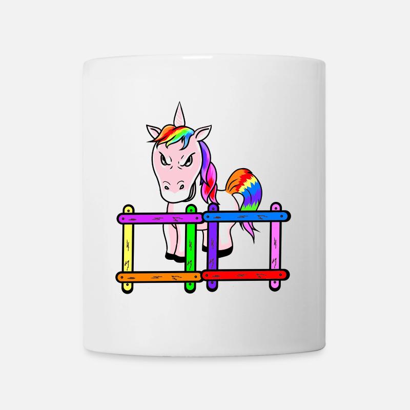 Für Kinder grimmiges Einhorn Emotion Gefühle Wut - Tasse - Weiß