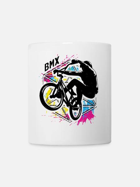 | Bmx coloré Bmx Bike | coloré Vélo Bmx - Mug blanc - blanc