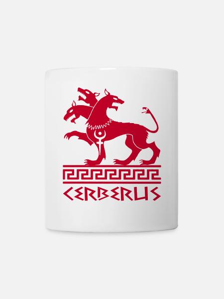 Chien cerbère rouge - Mug blanc - blanc