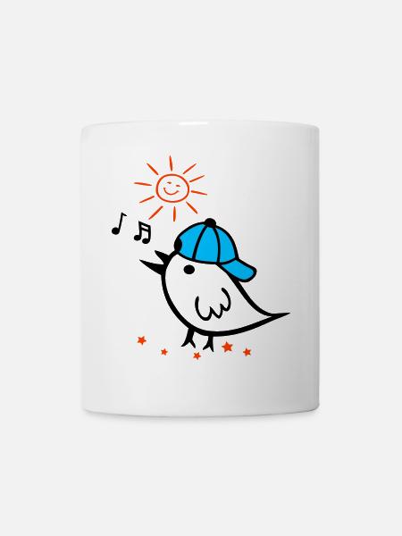 Printemps, moineau au soleil - Mug blanc - blanc