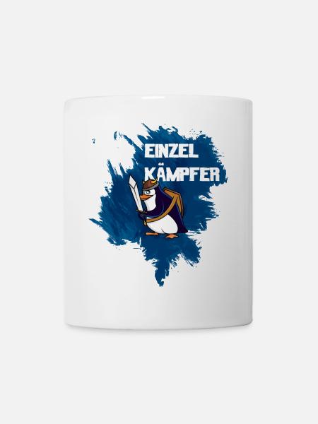 Einzelkämpfer Wikinger-Pinguin - Tasse - Weiß