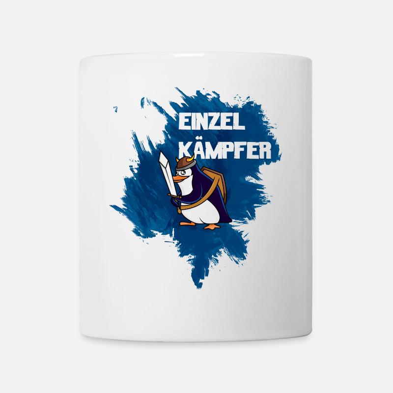 Einzelkämpfer Wikinger-Pinguin - Tasse - Weiß
