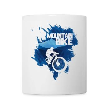 Mountain Bike white blue - Mug - white - Front